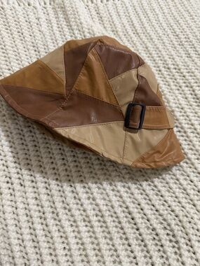 Vintage Y2K patchwork faux leather bucket hat - FAIR WEATHER